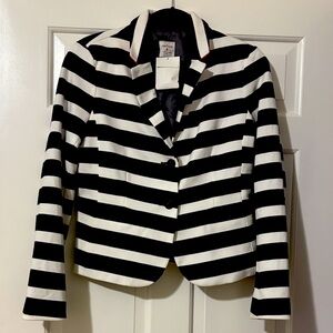 Gap Academy Blazer. Navy and White Striped Women's Blazer with coral.